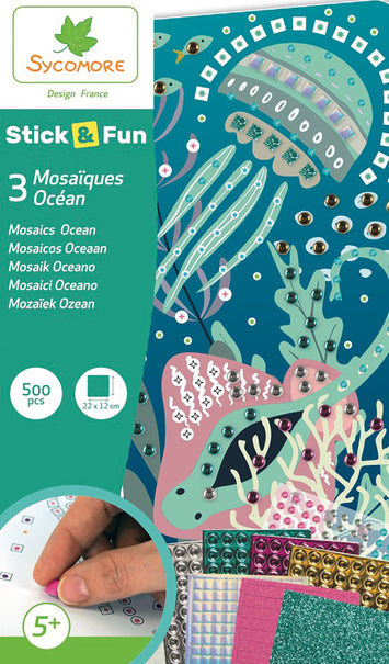 Stick'N Fun - 3 Mini Mosaics - Ocean - Art Projet For Kids