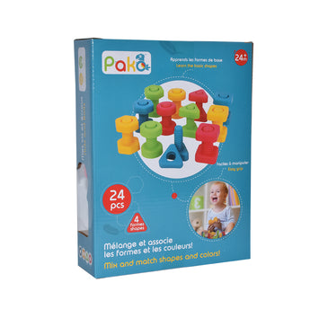 Pakö - Construction Kit_Nuts & Bolts 24 pieces Colors learning_Fine Motor Skills